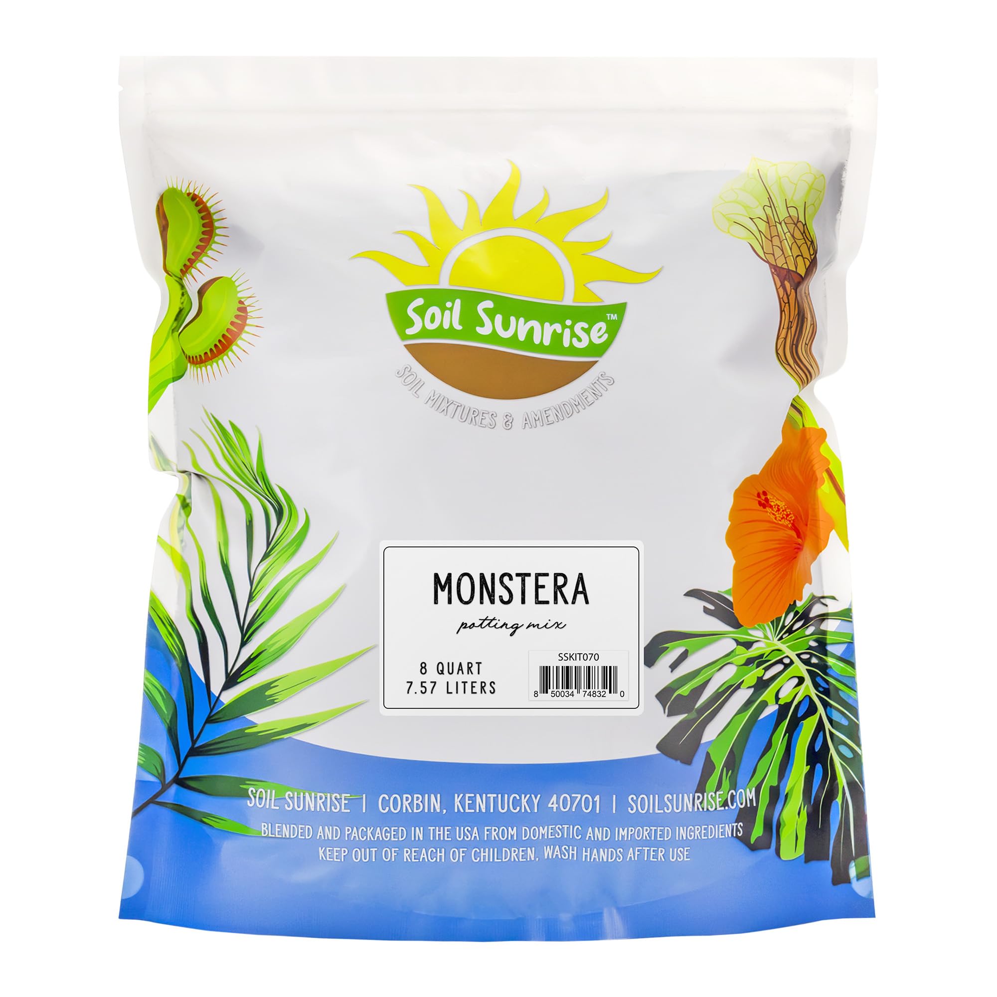Soil Sunrise Monstera mix in bag promotes healthy root growth for Monsteras