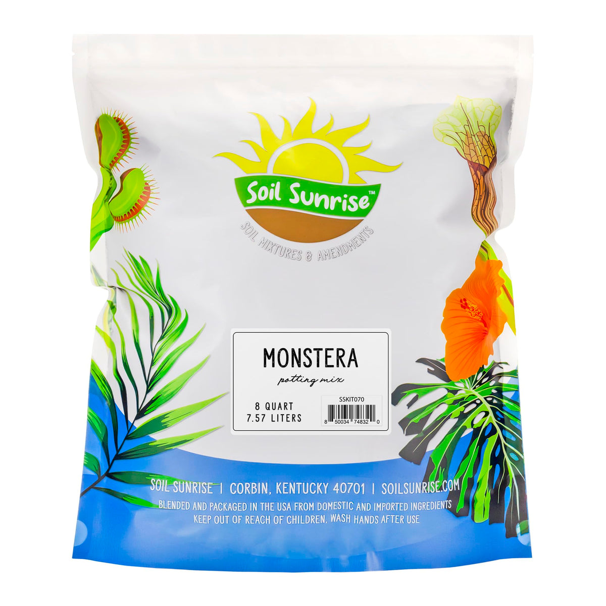 Soil Sunrise Monstera mix in bag promotes healthy root growth for Monsteras