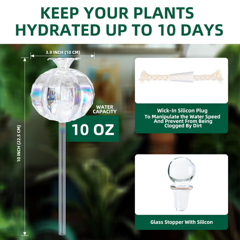 Soilagua iridescent glass water bulb delivers decorative moisture
