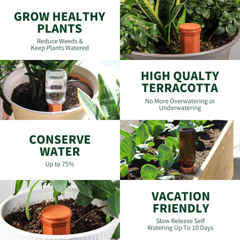 Soilagua outdoor planter with terracotta spikes in sun