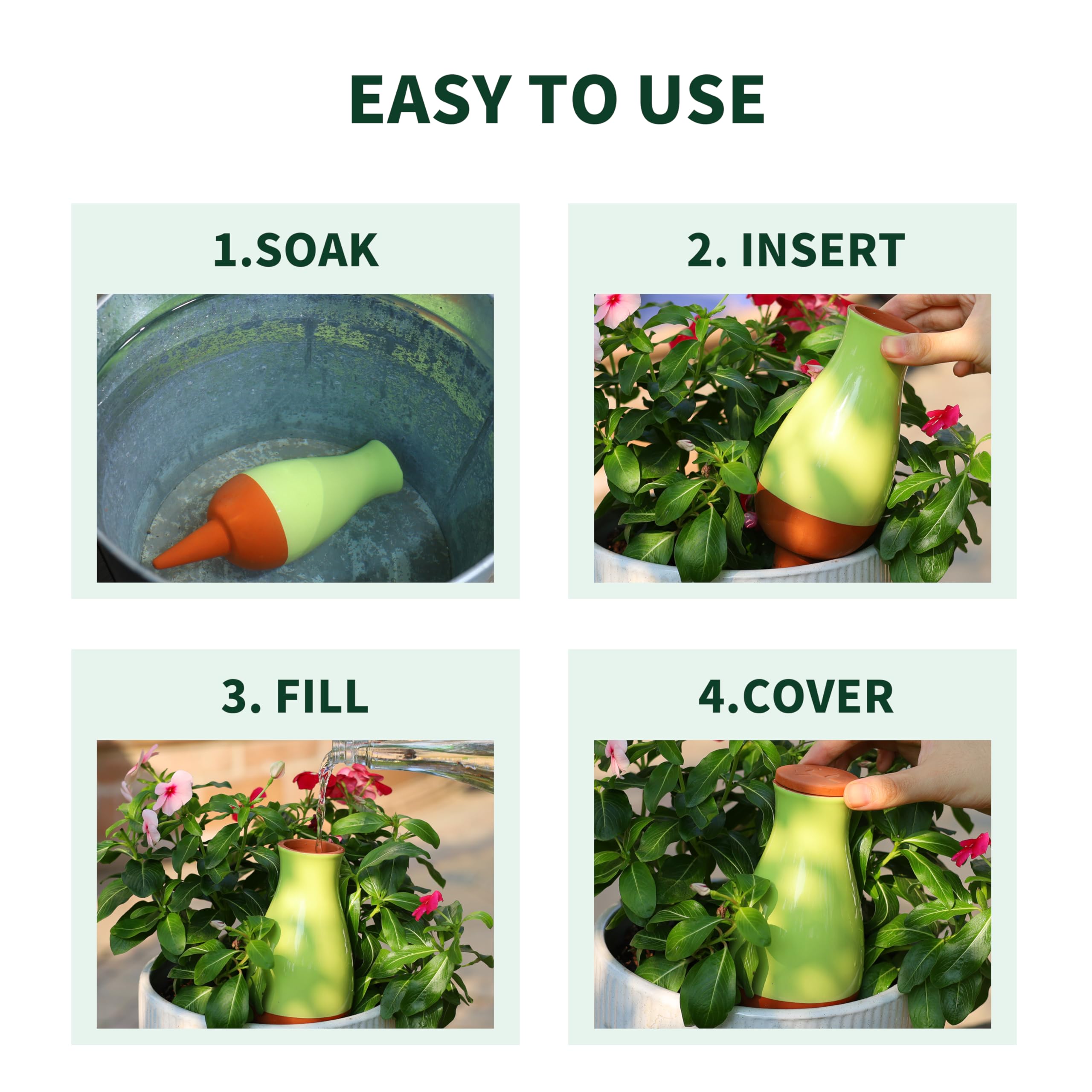 Soilagua self watering planter insert keeps pots hydrated while away