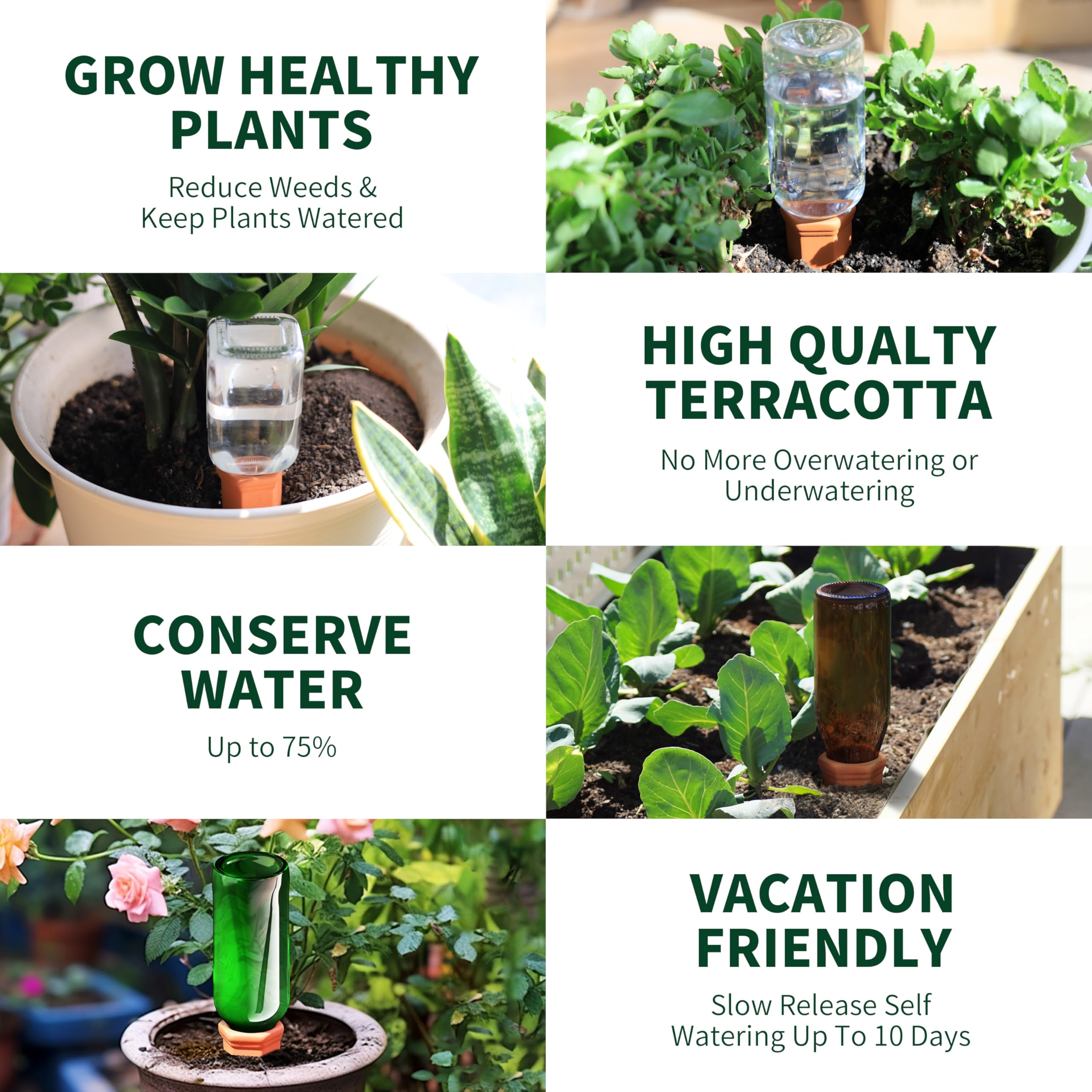 Soilagua indoor planter with terra-cotta spike enabling steady hydration