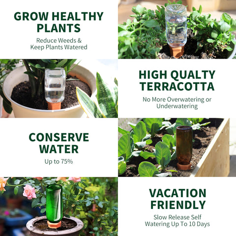Soilagua indoor planter with terra-cotta spike enabling steady hydration