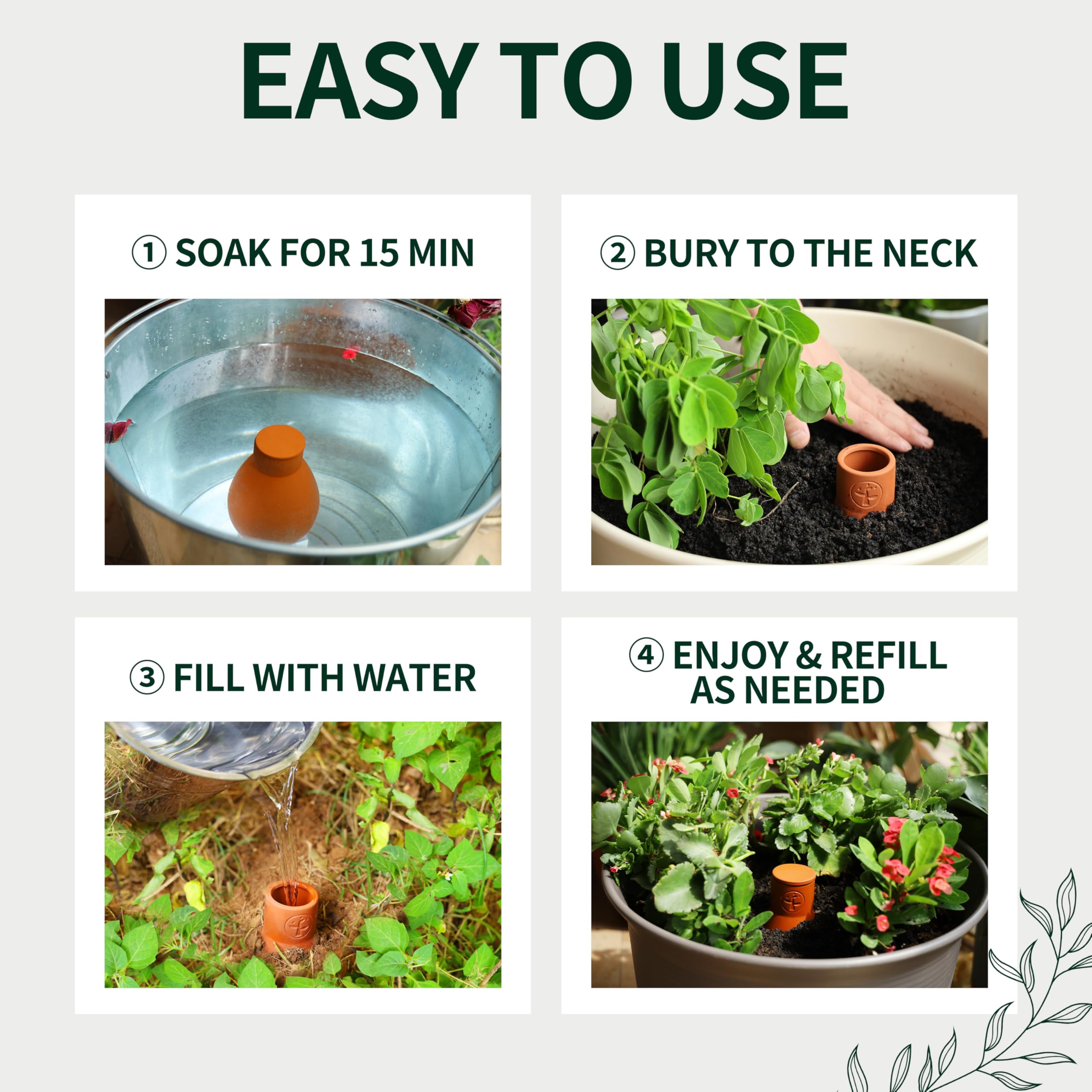 Soilagua vacation waterer spike keeps plants hydrated during trips.