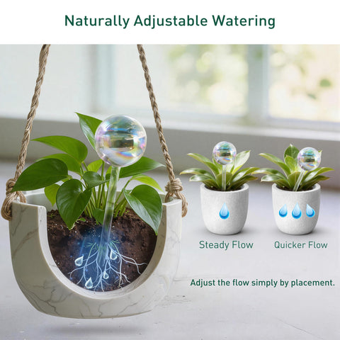 Soilagua water globes deliver moisture directly to plant roots