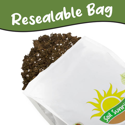 Soil Sunrise pine bark mulch and charcoal soil improves structure and moisture retention.