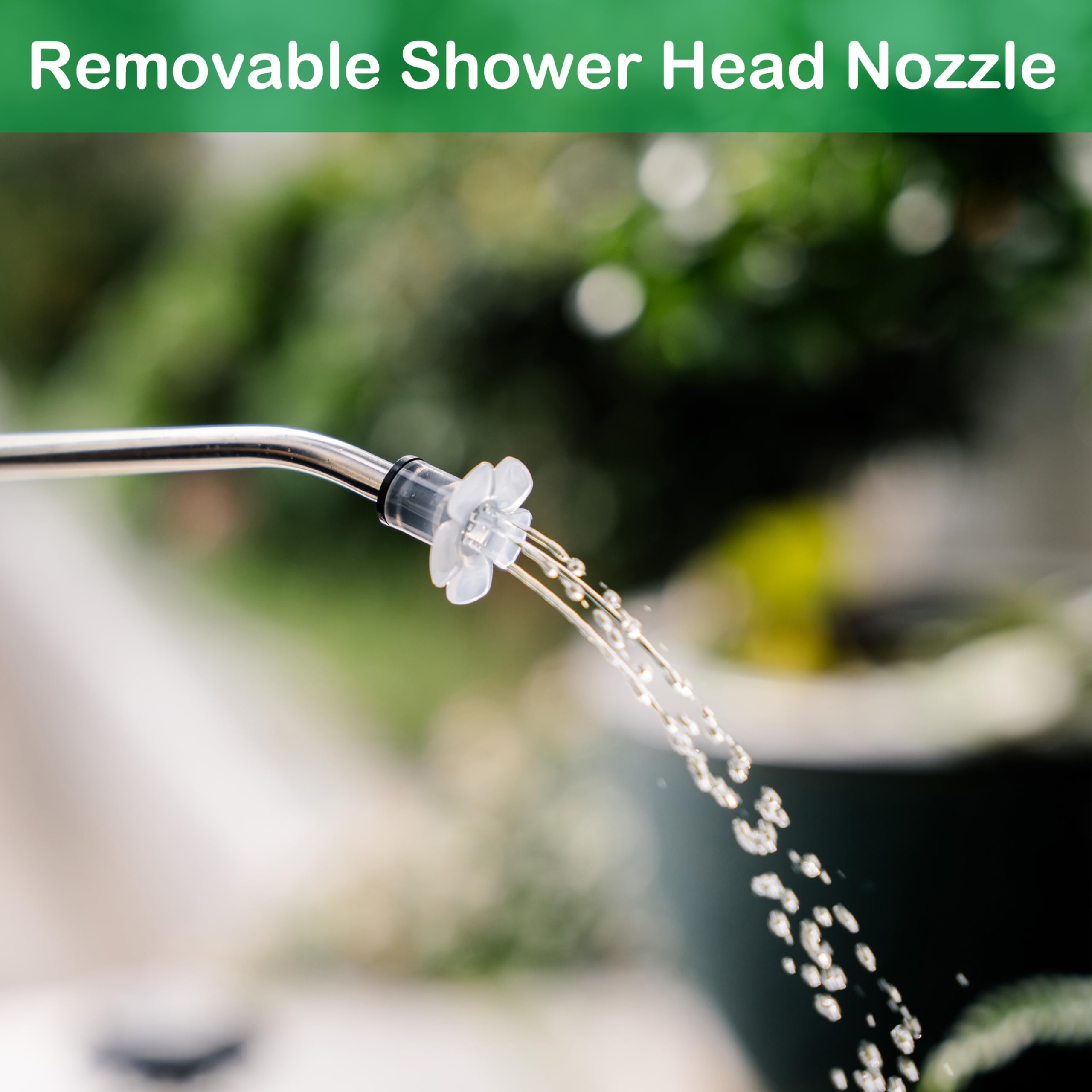 Soiwapot long-reach spout enables precise root watering from a distance.