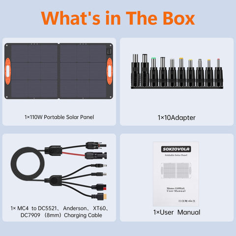 SOKIOVOLA solar panel compatible with Jackery, Bluetti and Anker stations