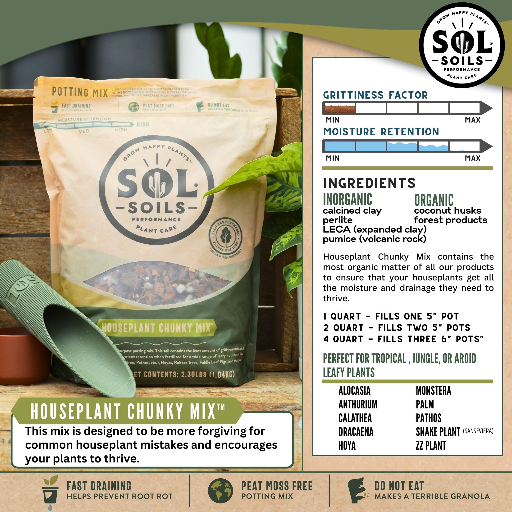 Sol Soils peat-free formula supports eco-friendly gardening and robust root health.