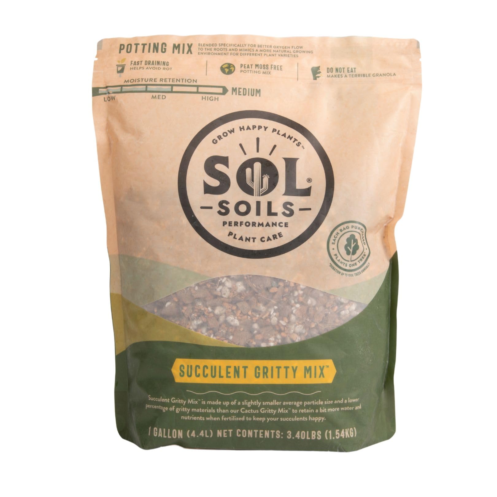 Sol Soils Succulent Gritty Mix bag close-up showing airy texture for healthy roots