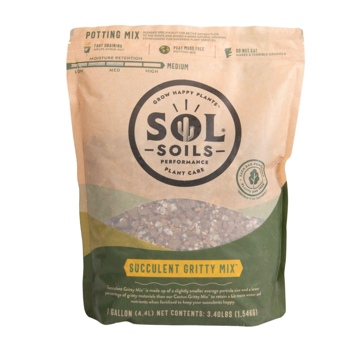 Sol Soils Succulent Gritty Mix bag close-up showing airy texture for healthy roots