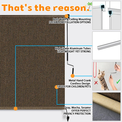 Solace Shade aluminum tube with splicing design demonstrates sturdy construction.