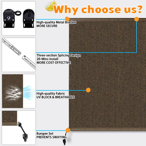 Solace Shade cordless operation handle shows effortless lifting for easy use.