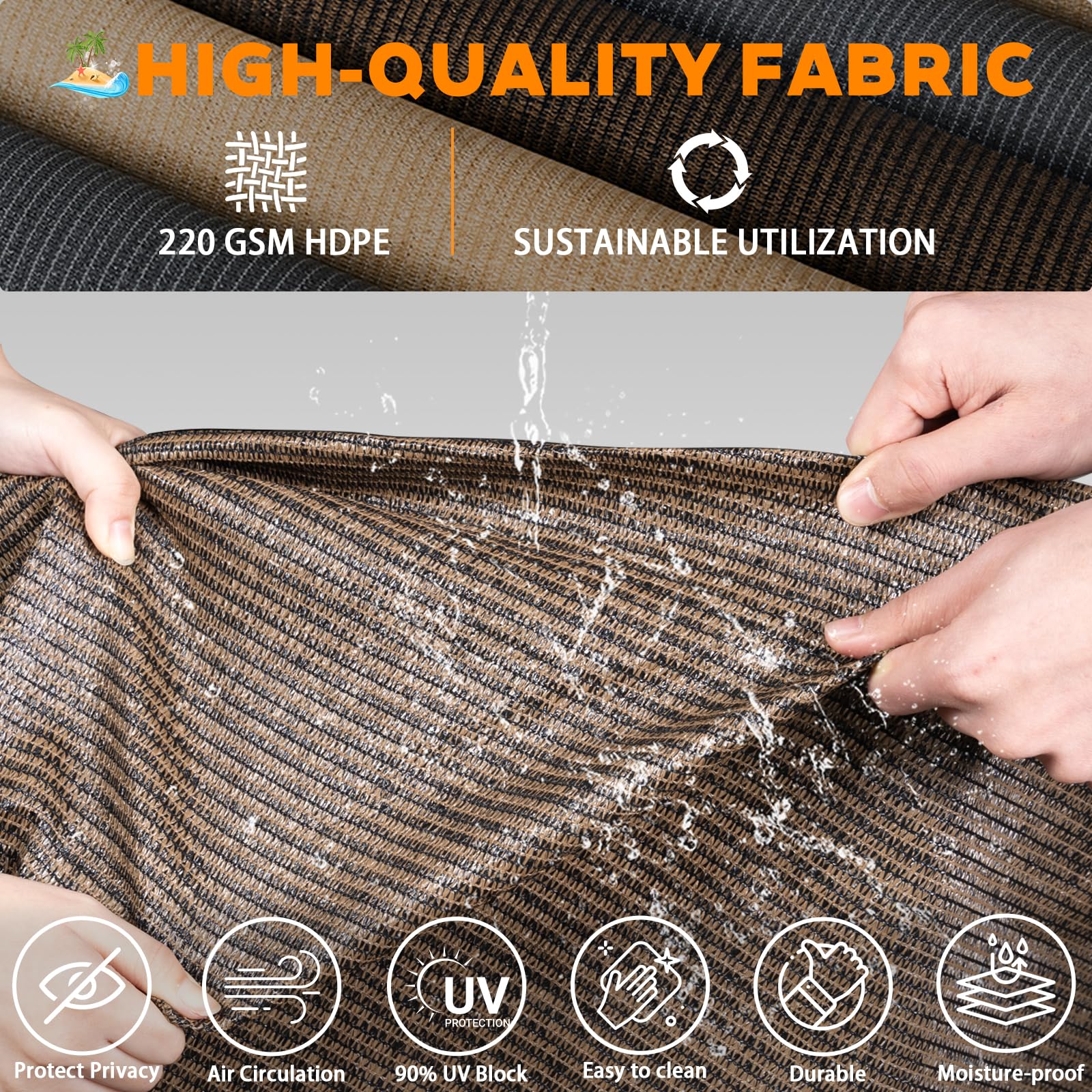 Solace Shade privacy design lets air circulate while shielding the view.