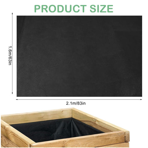 SolaceShine garden bed liner 63x83 inches promotes soil retention in larger planters.