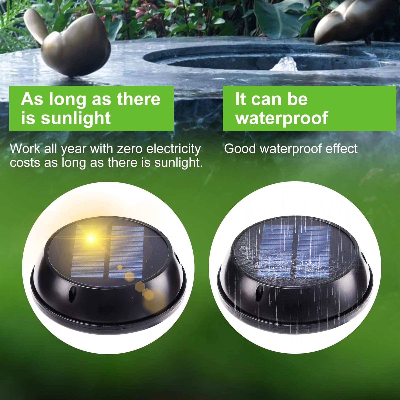 Solaceura Bird Bath Rockery/Water Tank Fit provides flexible placement across garden features.