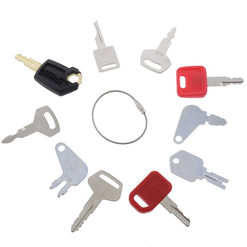 Solarhome heavy equipment ignition keys catalog visual, indicating broad compatibility across brands.