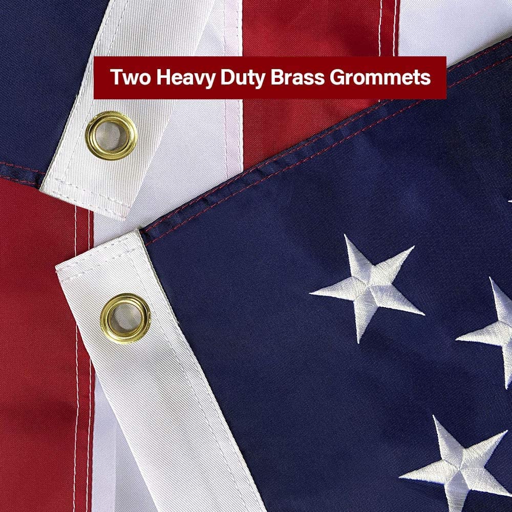SolarStar flag with brass grommets for secure hanging.