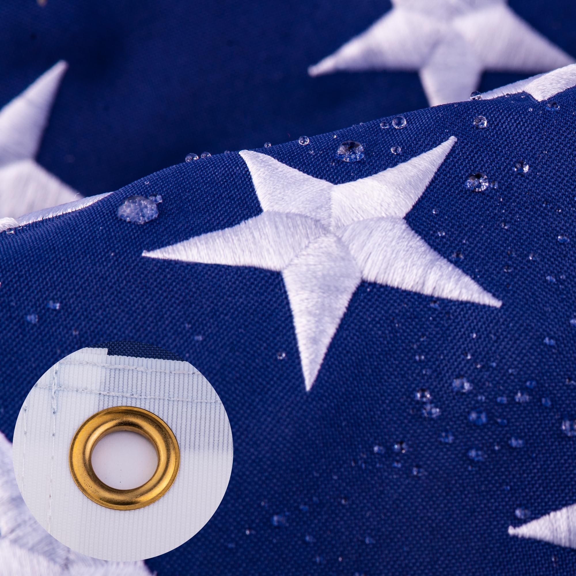 SolarStar American Flag 2x3 ft with embroidered stars for outdoor display.