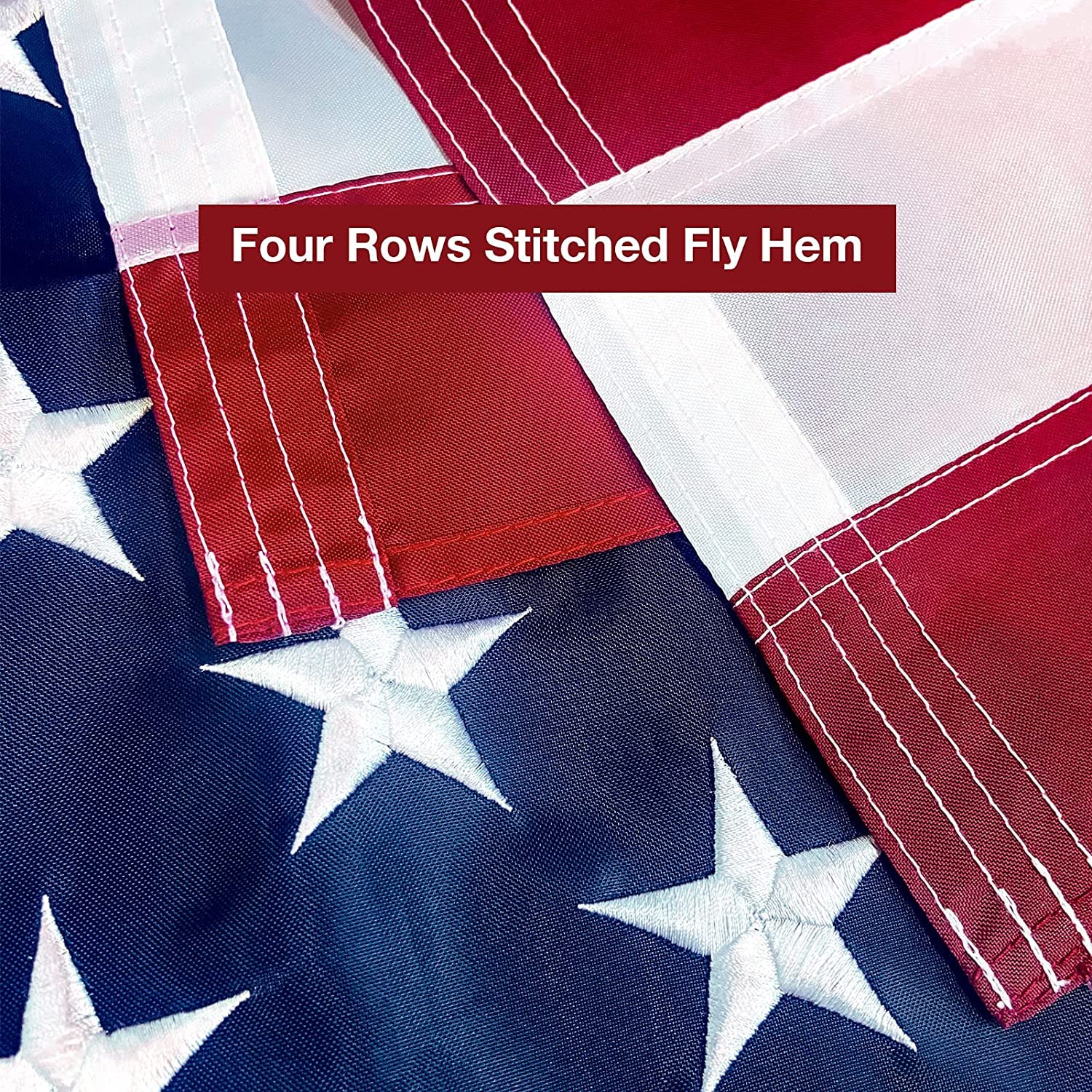 SolarStar flag features waterproof coating and UV protection for lasting color.