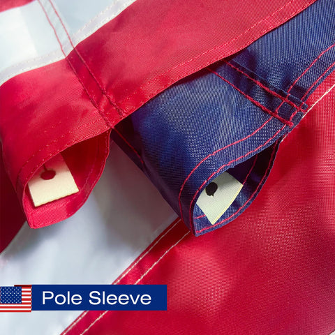 SolarStar flag with embroidered stars for durable outdoor display.