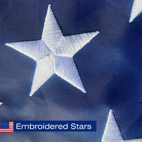 SolarStar flag with sewn stripes for long-lasting outdoor use.