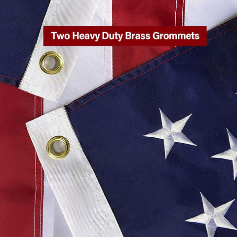 Close-up of SolarStar brass grommets for secure hanging.