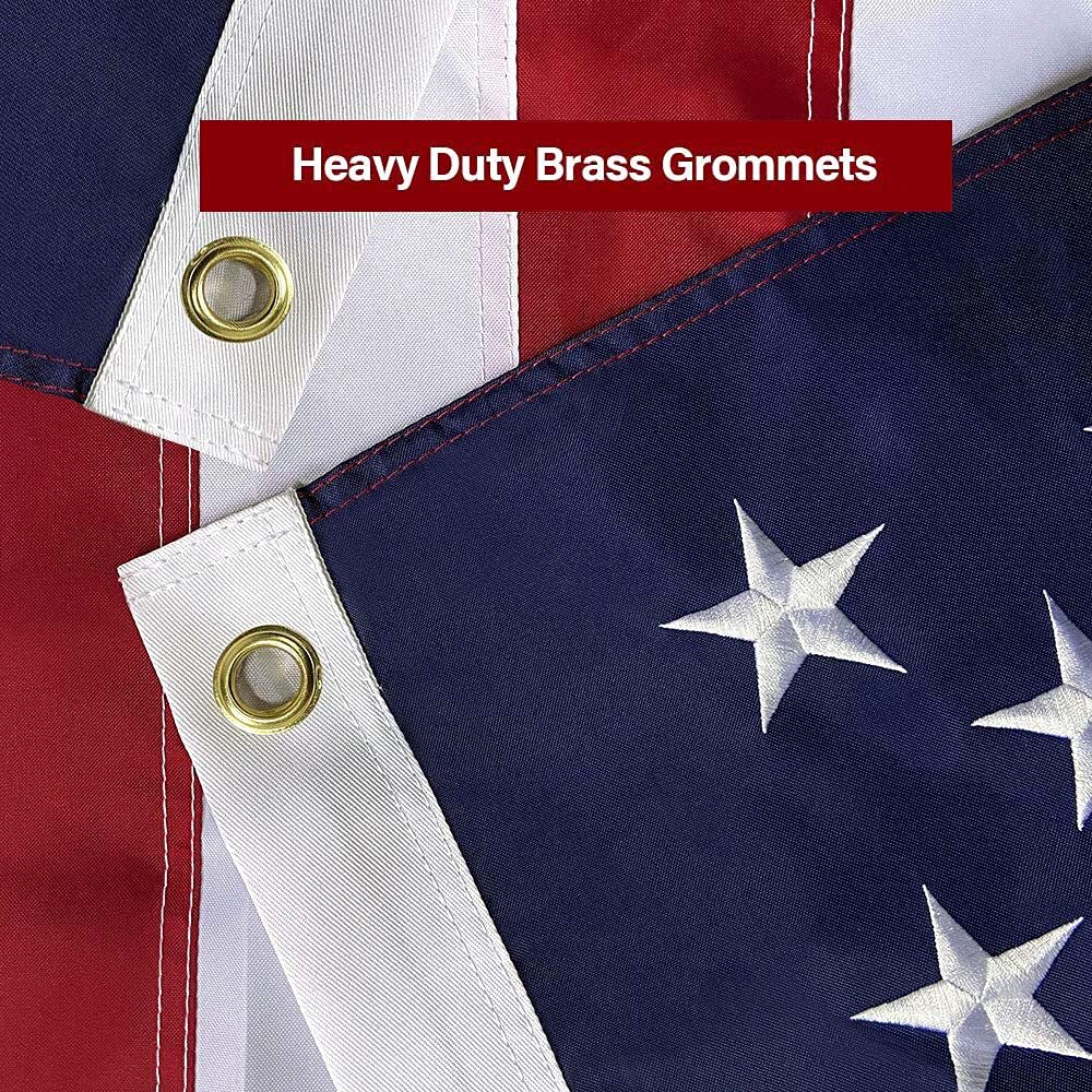 SolarStar flag brass grommets for secure, easy hanging.