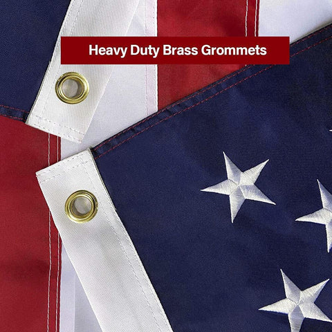 SolarStar flag brass grommets for secure, easy hanging.