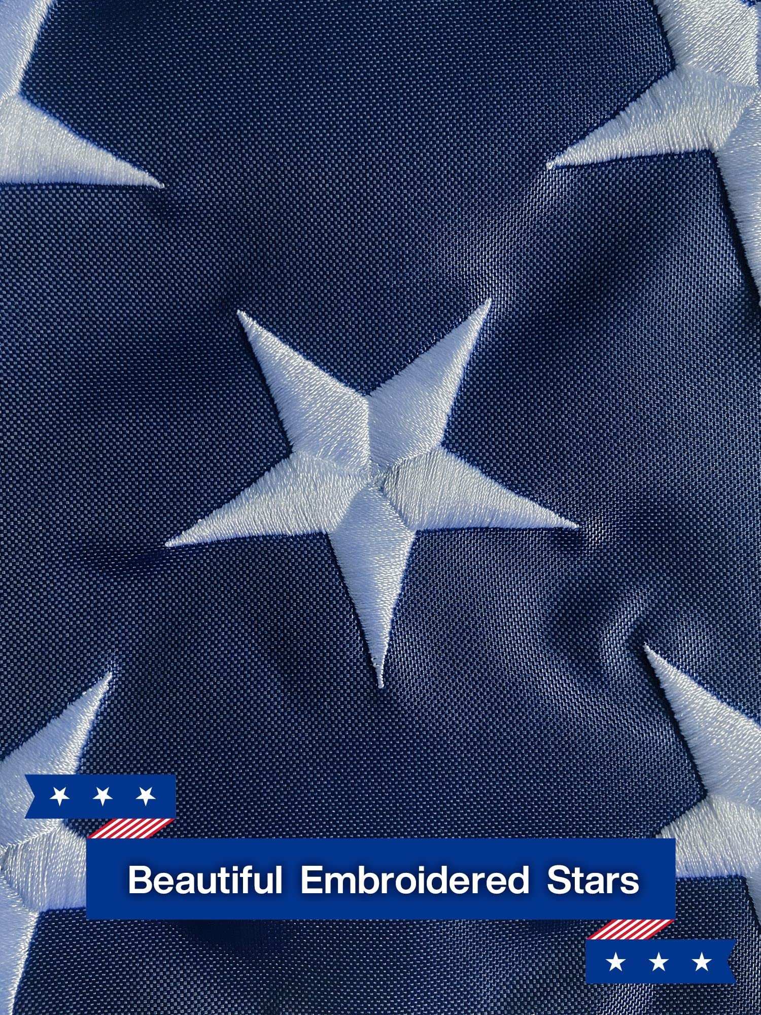 SolarStar flag with double-stitching on durable stripes for strength.