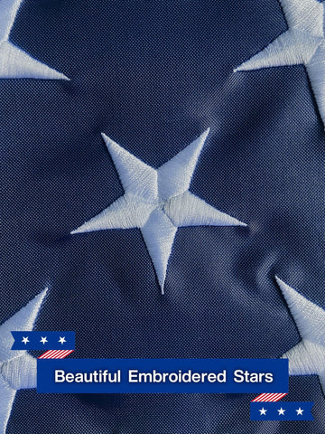 SolarStar flag with double-stitching on durable stripes for strength.
