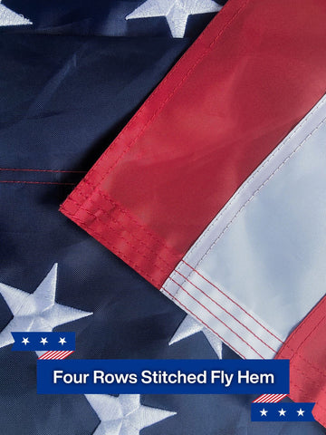 SolarStar quadruple-stitched fly hem prevents fraying for longevity outdoors.