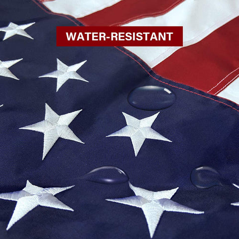 SolarStar flag coated with UV and waterproof finish to resist weather.