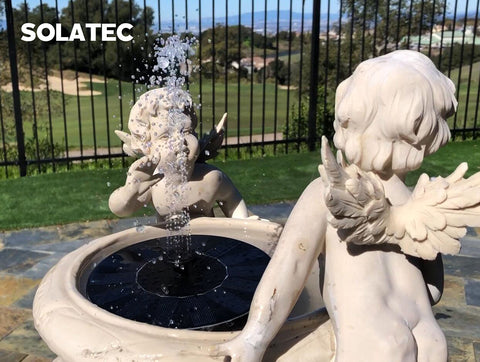 Solatec nozzle heads provide varied spray patterns for eye-catching water displays.
