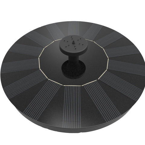 Solatec solar fountain panel powers sun-driven outdoor water features.