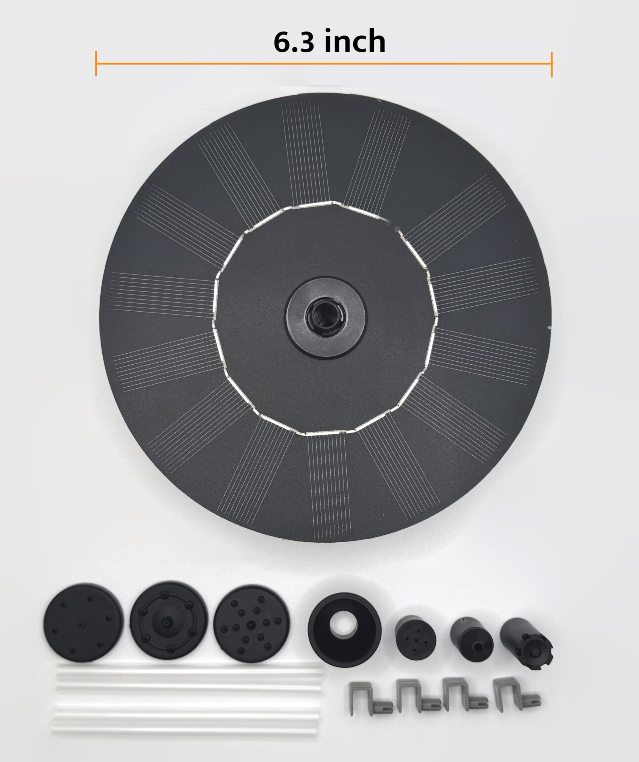 Interchangeable nozzles provide varied water patterns for personalized outdoor displays.