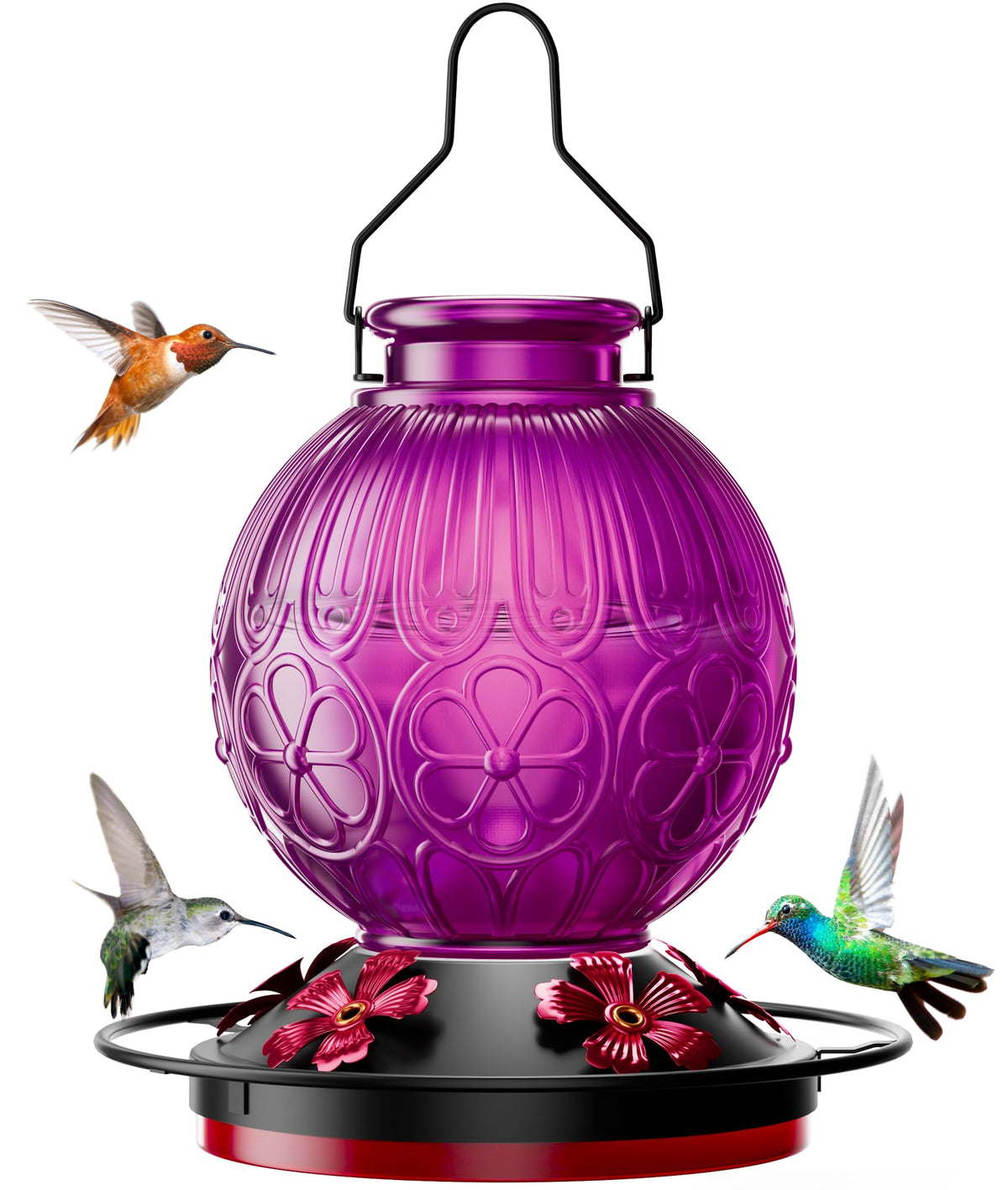 SolawnGarden 26oz hummingbird feeder outdoors purple bottle attracts birds