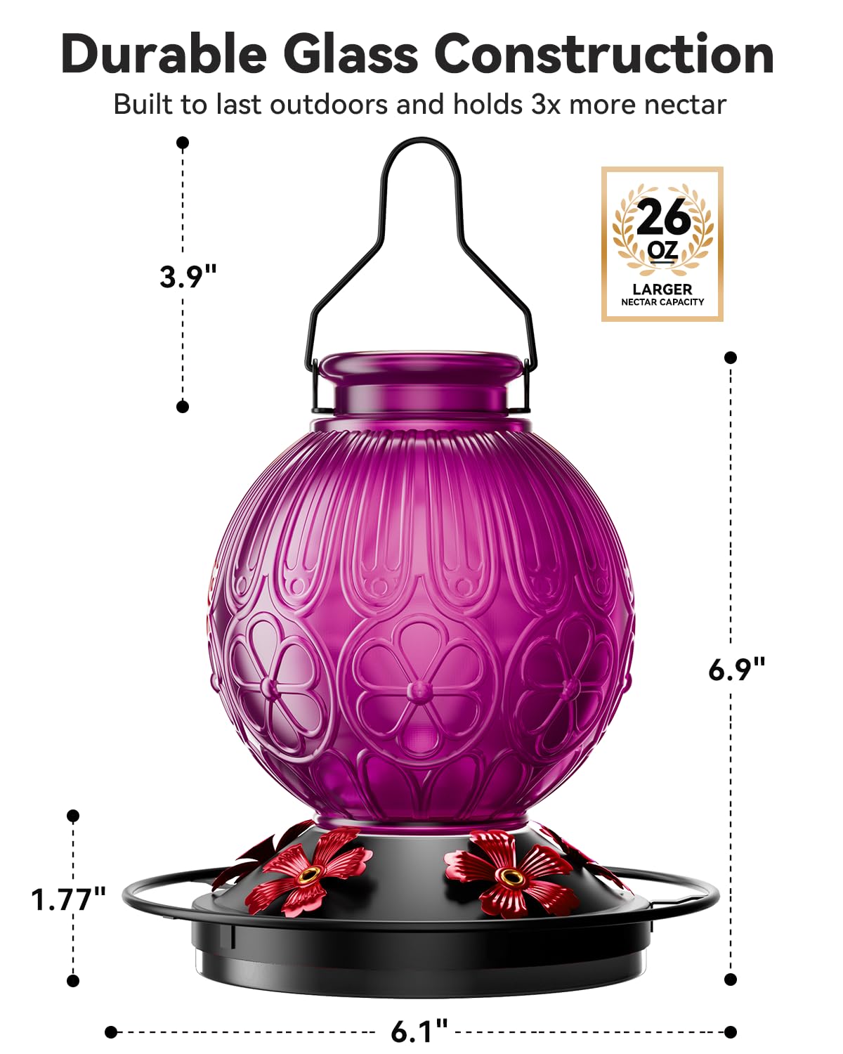 Solawngarden hummingbird feeder durable outdoor setup for balconies and patios
