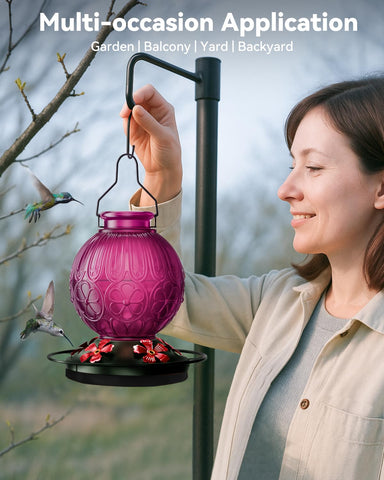 Solawngarden hummingbird feeder spill-resistant design minimizes nectar waste