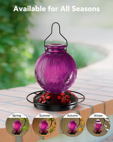 Solawngarden hummingbird feeder vintage spherical design enhances outdoor décor