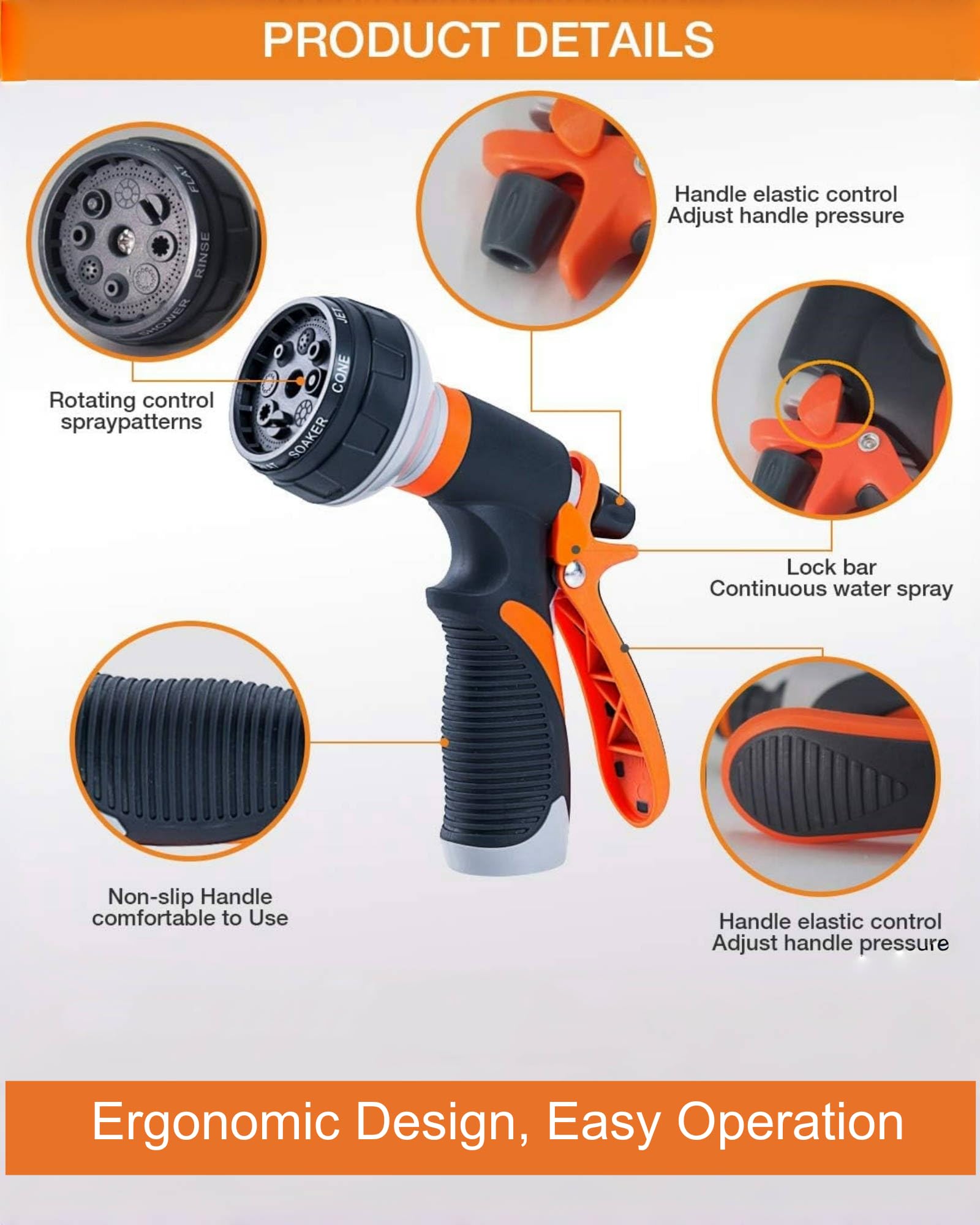 Solifo nozzle with extended handle for comfortable, fatigue-free watering.