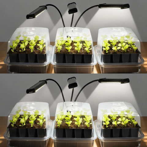 SOLIGT 144-cell seed starter tray front view for efficient indoor seed germination.