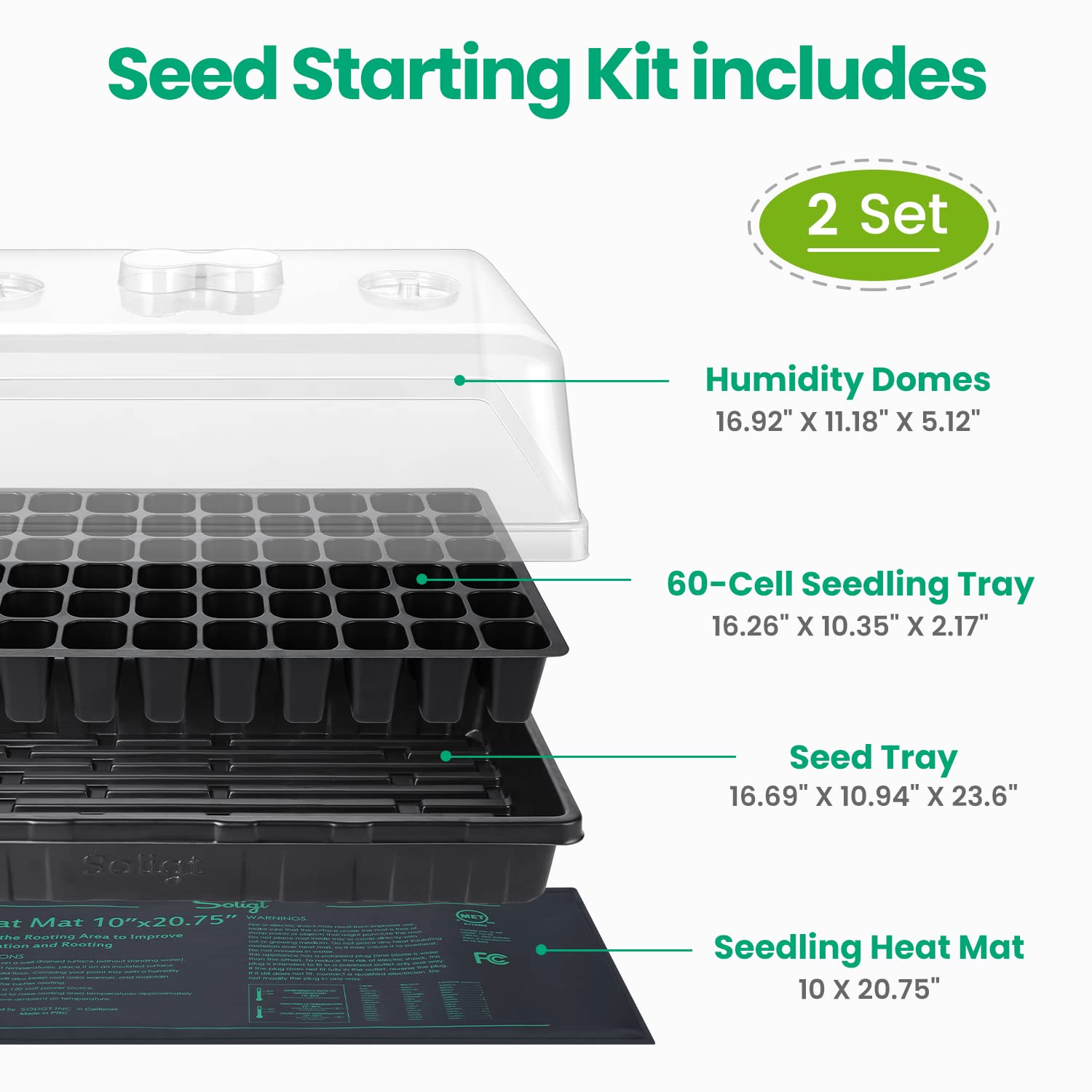SOLIGT clear humidity dome demonstrates airflow control for seedlings