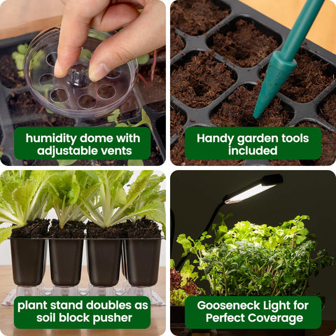 Durable plastic seed starter trays in a compact design