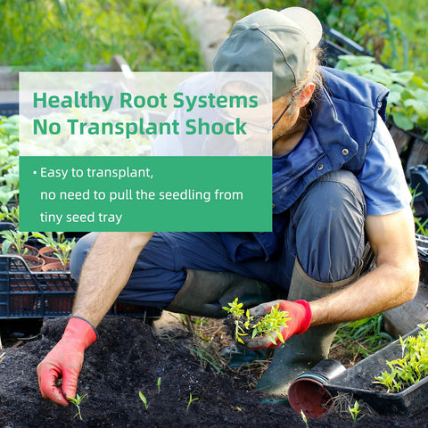 Compact design shows easy separation of soil cubes from the blocker.