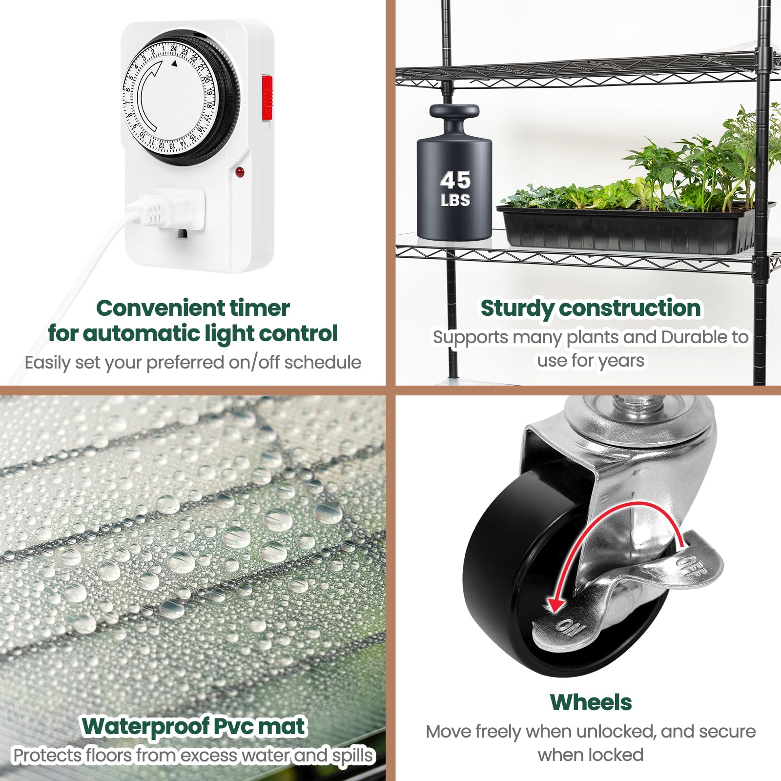SOLIGT heavy duty iron frame supports up to 230 lbs