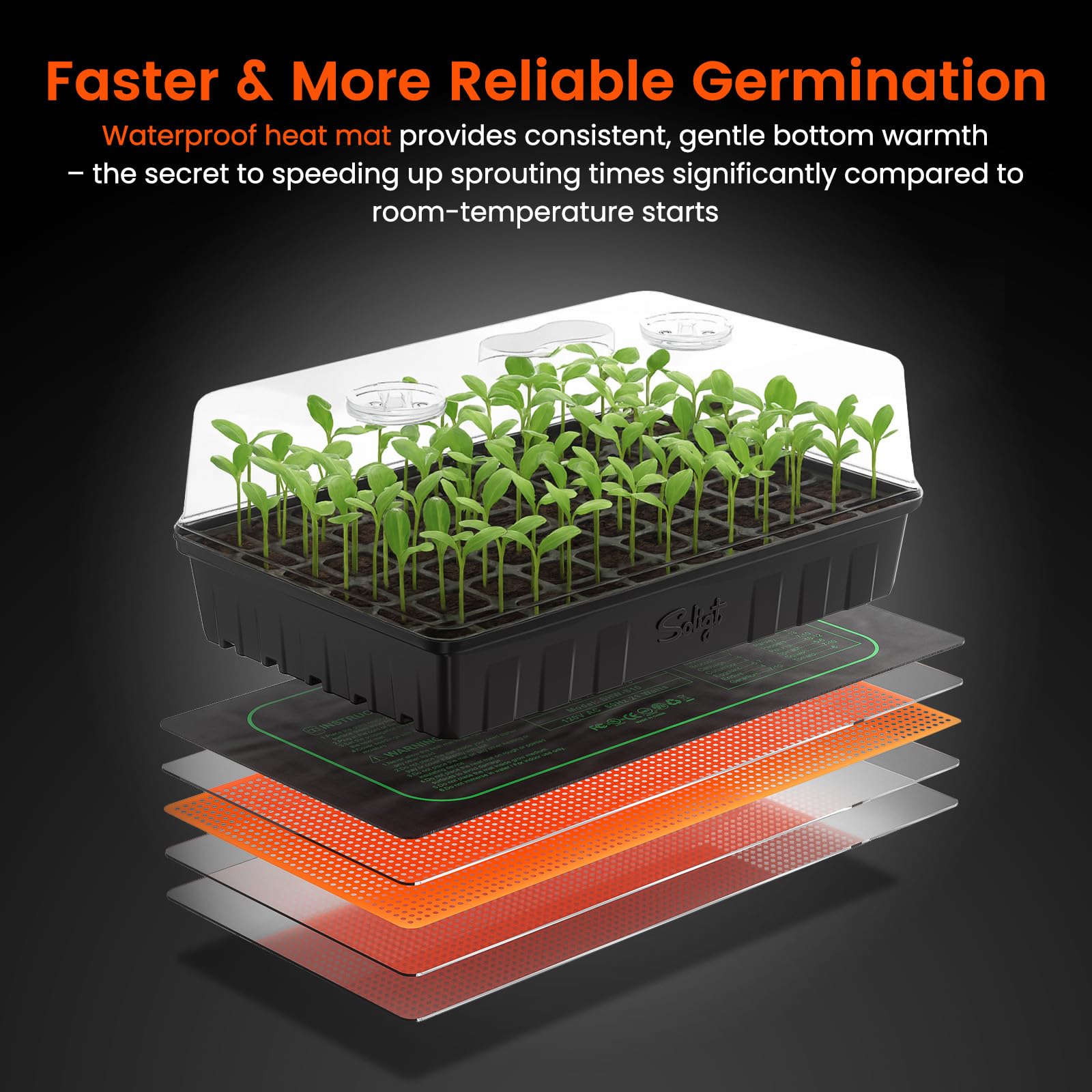 SOLIGT humidity domes with vents for airflow control