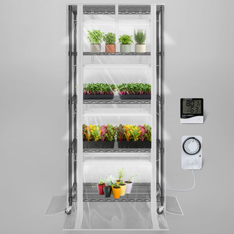 SOLIGT indoor greenhouse with 5-tier shelves for seed starting and plant organization