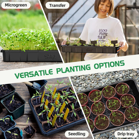 SOLIGT no-leakage germination tray with drainage designed for bottom watering.