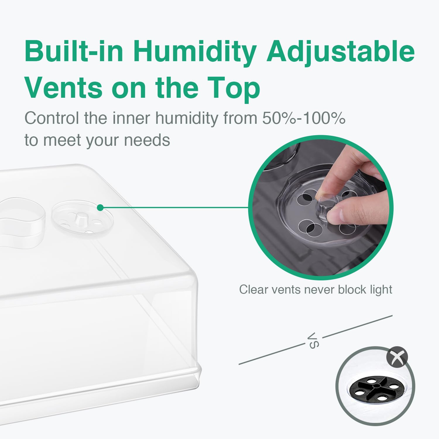 Trays feature no drainage holes to reduce leaks with SOLIGT design.